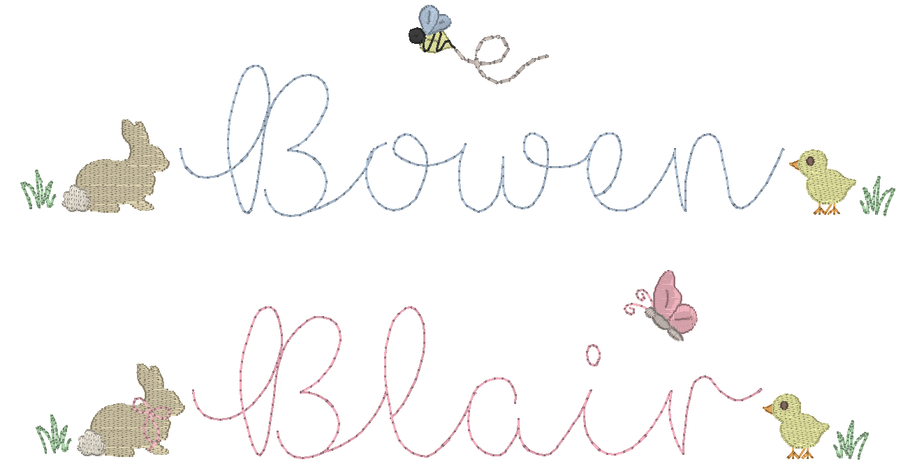 Scalloped Easter Basket Liners - Custom Embroidery with Build Your Own dainty details