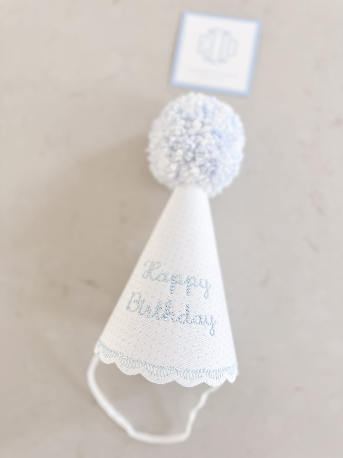 Party Hat- Blue Bitty Dot