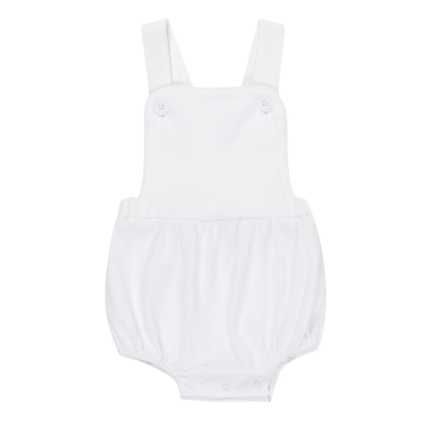Baby Boy Sunsuit (white & blue gingham trim)