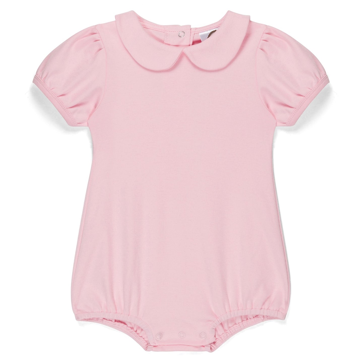 Baby Girl Short Sleeve Peter Pan Bubble (white & pink)