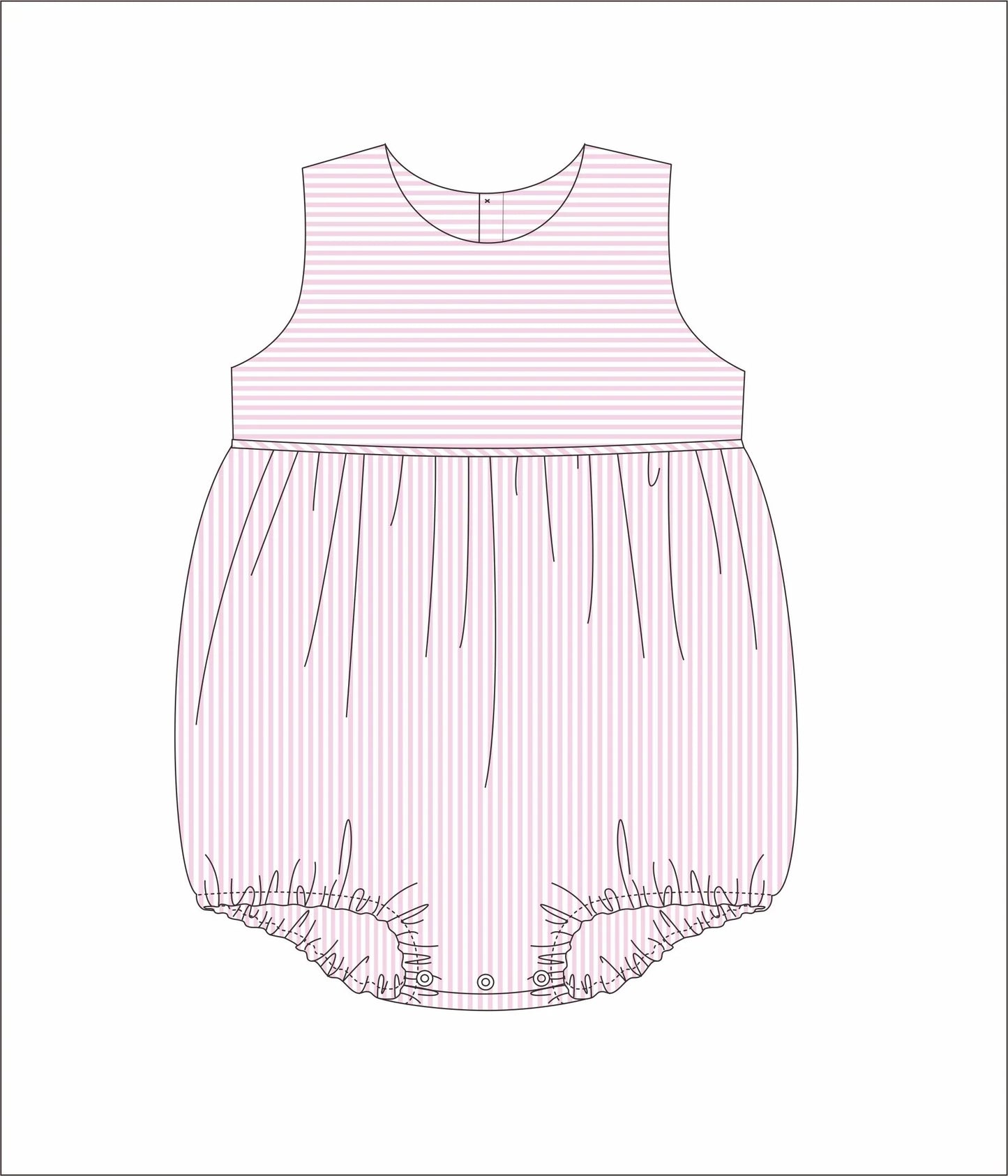 Americana - Baby Girl Seersucker Bubble