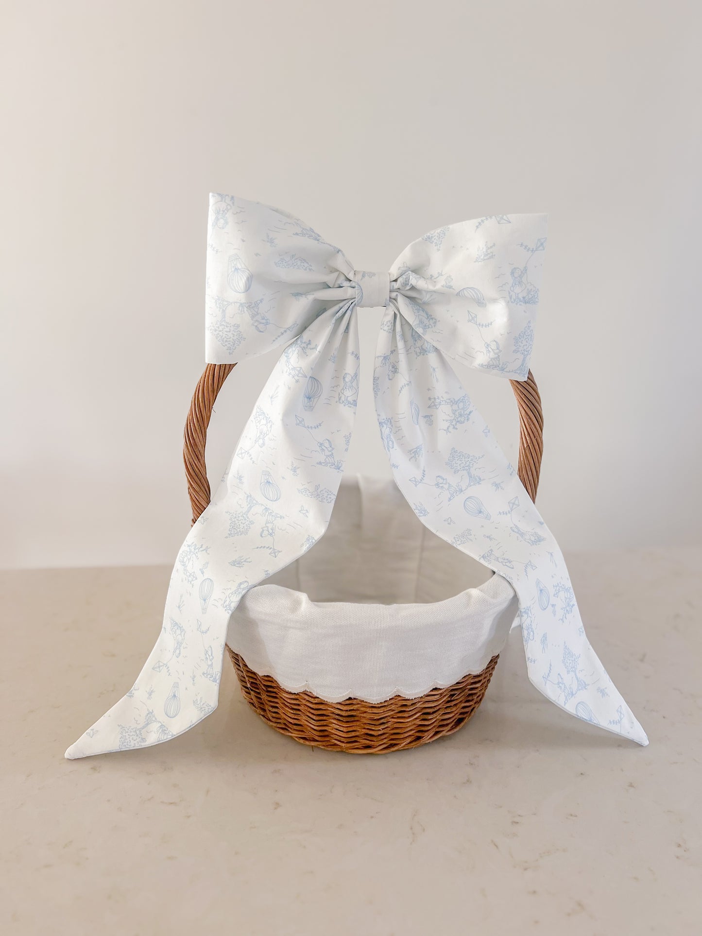 RESTOCK-Blue Toile Bow