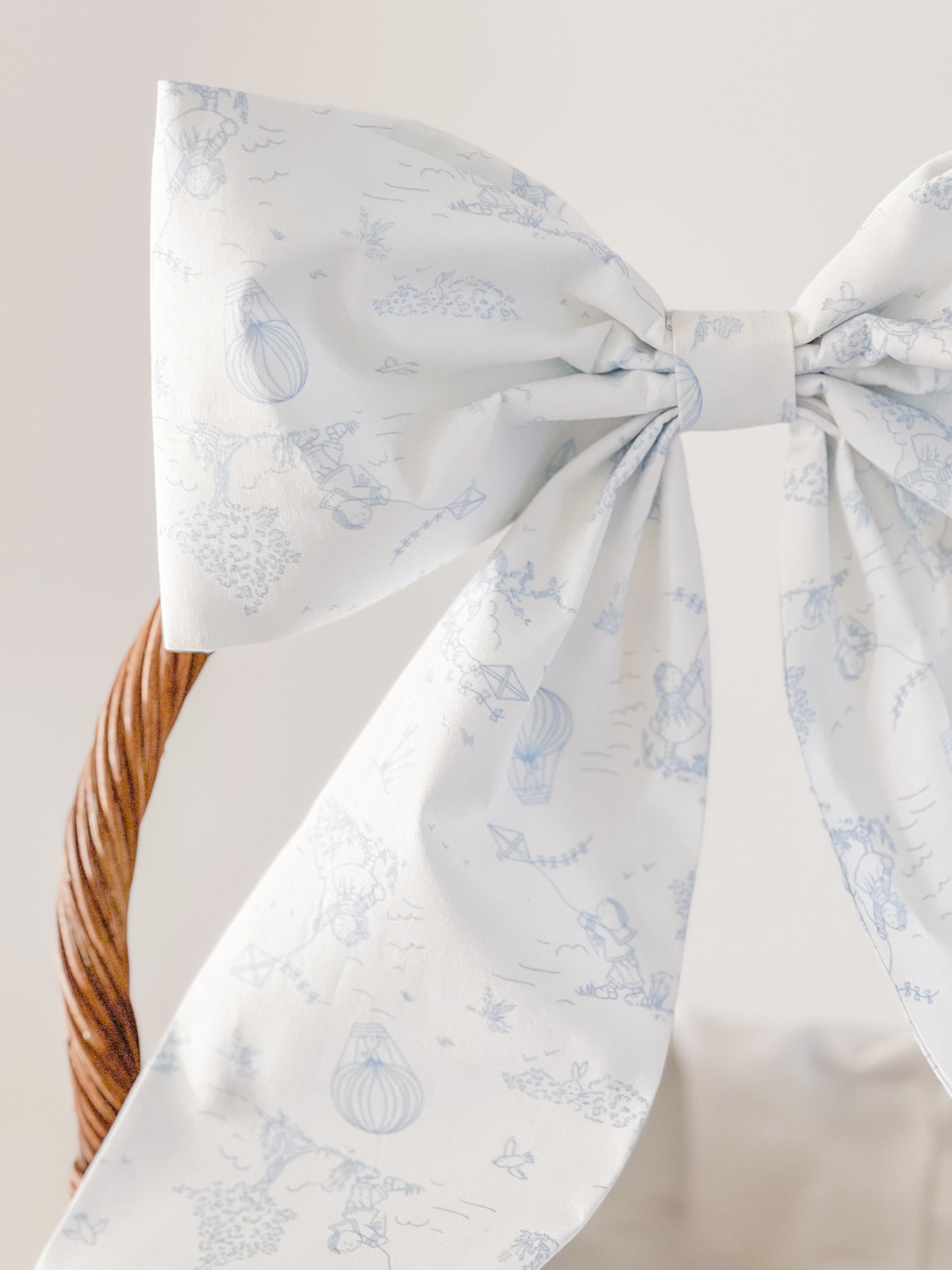 RESTOCK-Blue Toile Bow