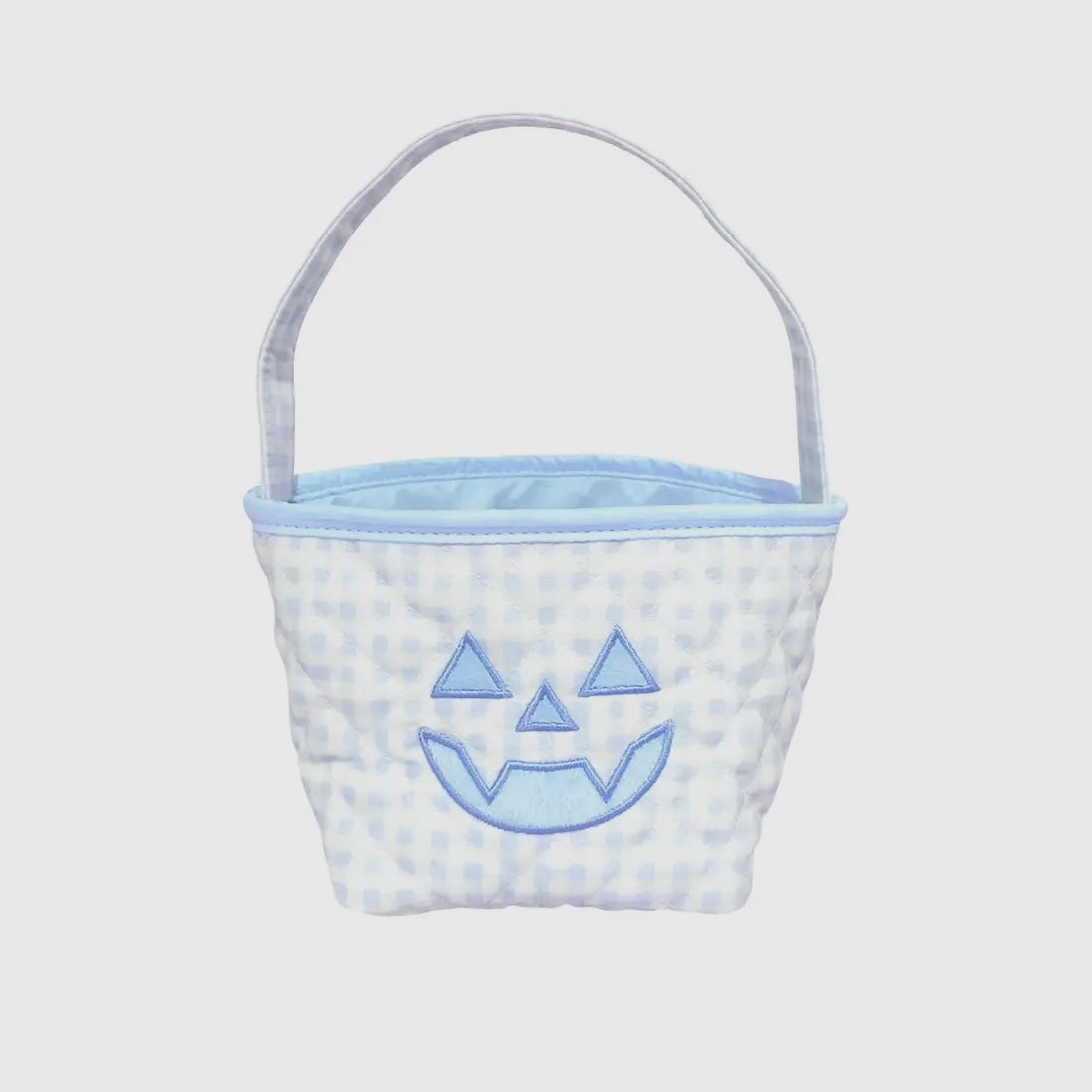 Petite Pumpkin Tote - Blue Gingham