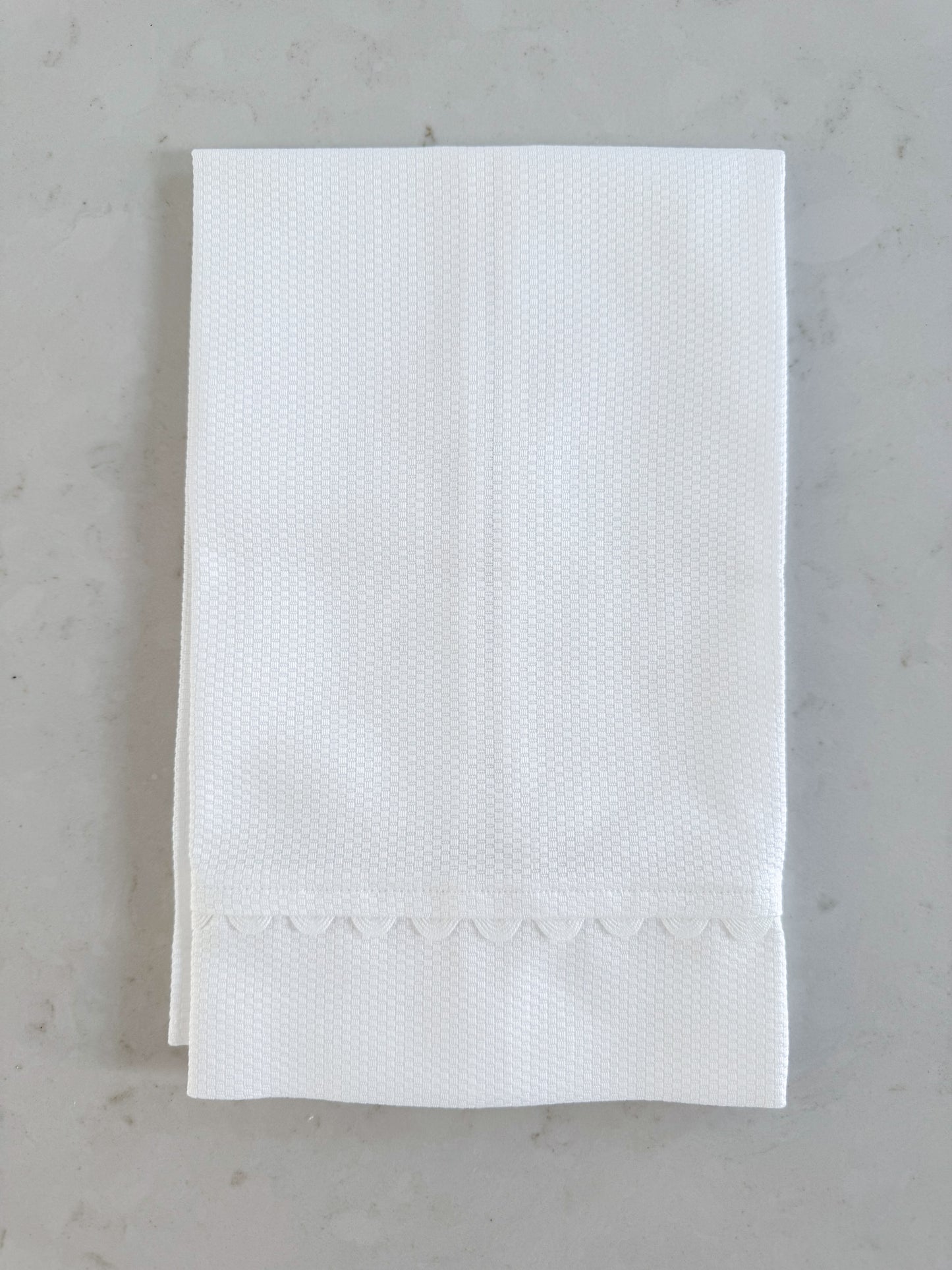 Guest Towel - Scalloped Pique Cotton