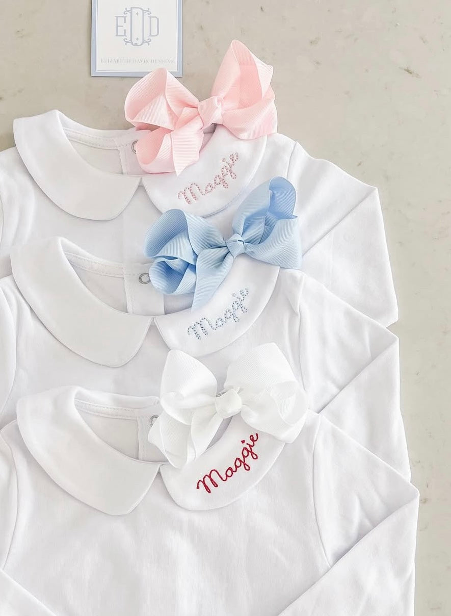 Baby Girl Peter Pan Collared Puffed Sleeve Bubble
