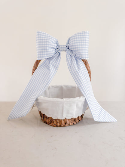 Easter Basket Bow - Blue Gingham