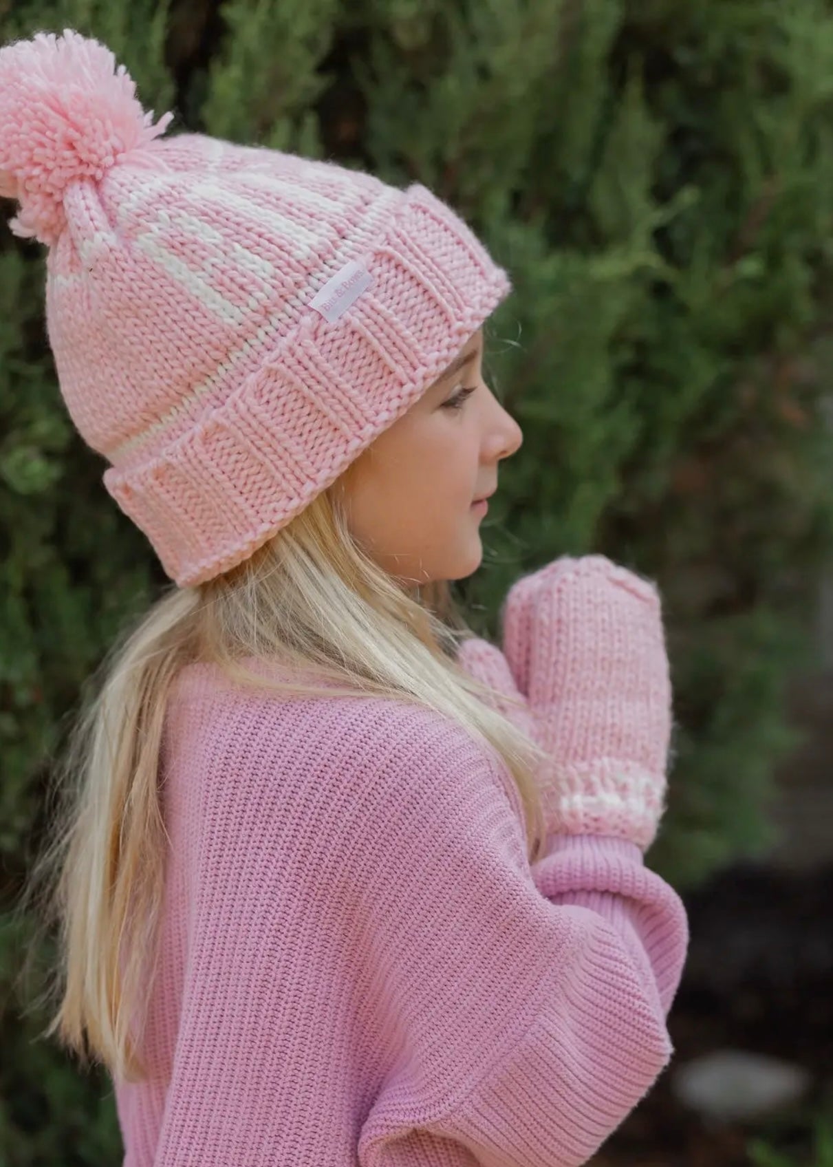Pink Knit Mittens