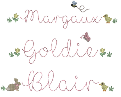 Scalloped Easter Basket Liners - Custom Embroidery with Build Your Own dainty details