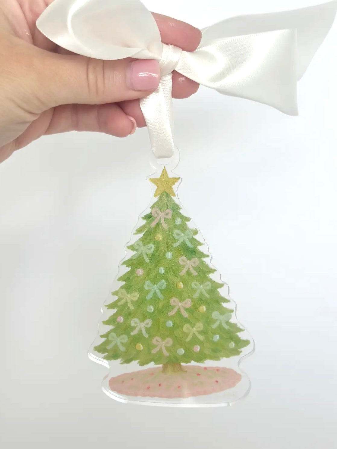 Acrylic Christmas Tree with Bows - by Anna Walding Art