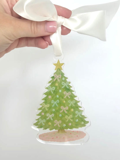 Acrylic Christmas Tree with Bows - by Anna Walding Art