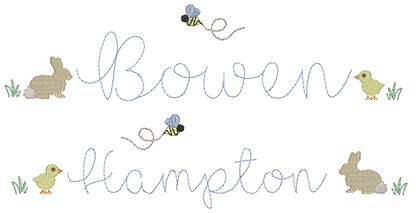 Scalloped Easter Basket Liners - Custom Embroidery with Build Your Own dainty details