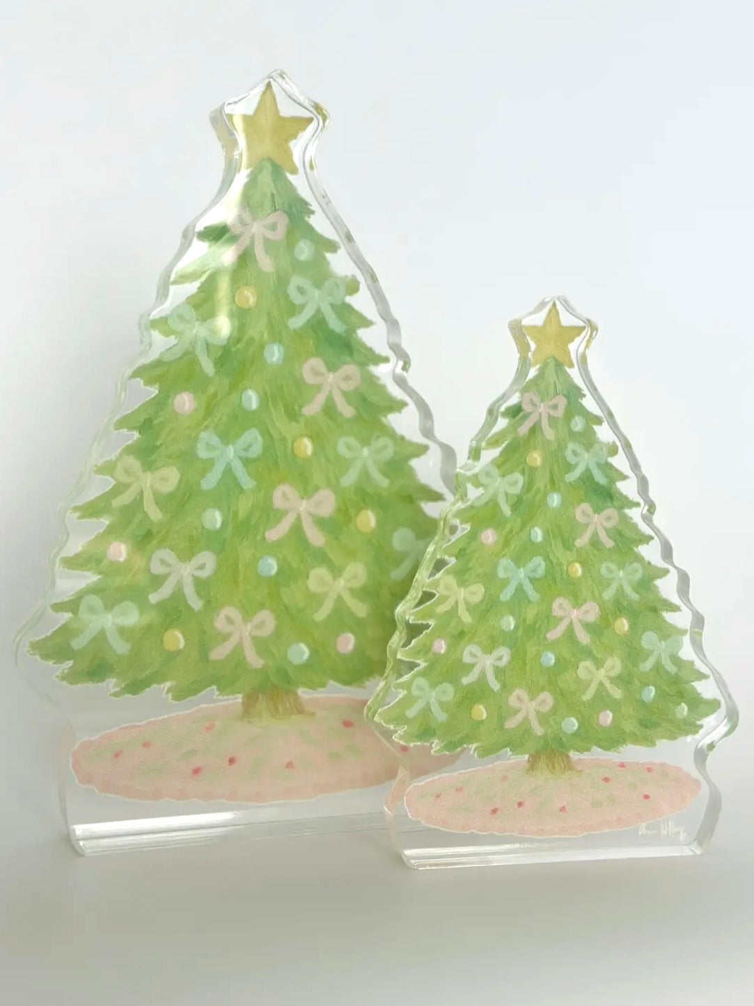 Acrylic Christmas Tree with Bows - by Anna Walding Art