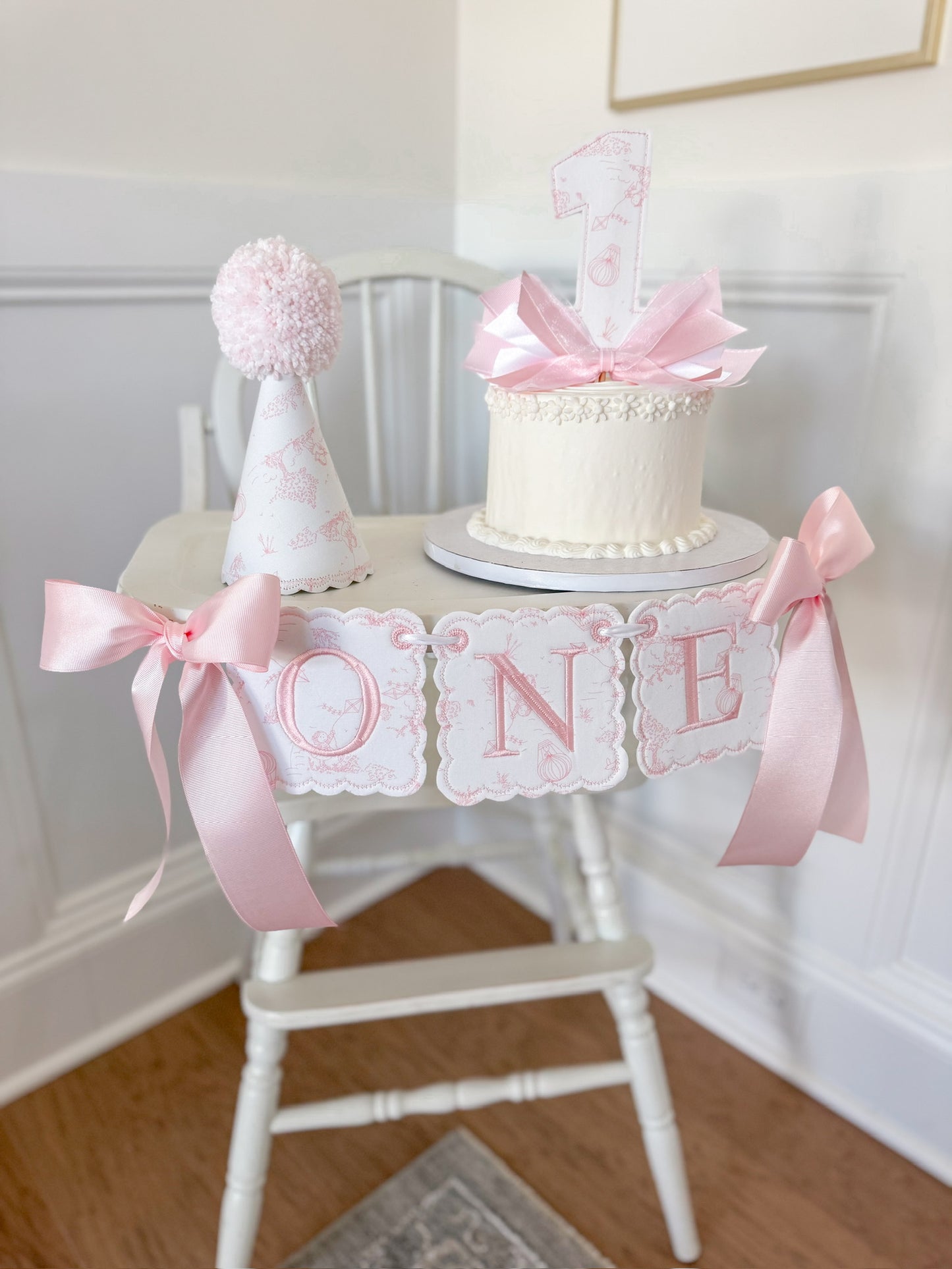 Pink Toile Party Suite - 1st Birthday