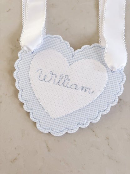 Valentines Scalloped Heart Basket Tag
