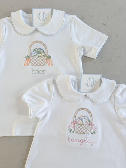 Girls Collard Ric Rac Top
