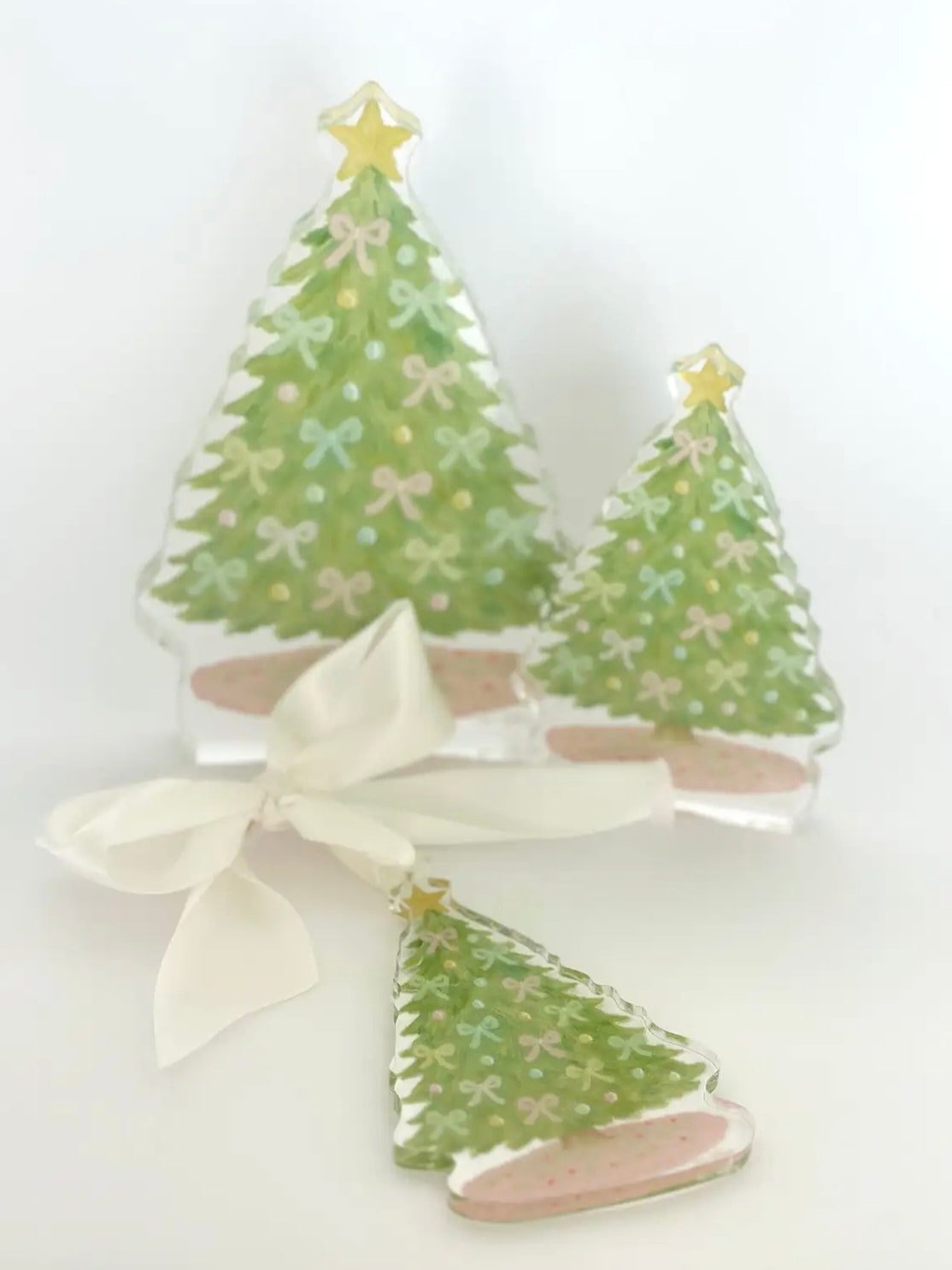 Acrylic Christmas Tree with Bows - by Anna Walding Art