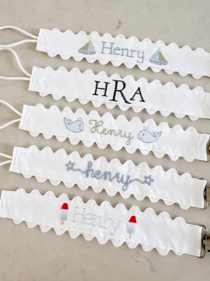 Boys Scalloped Pacifier Clip