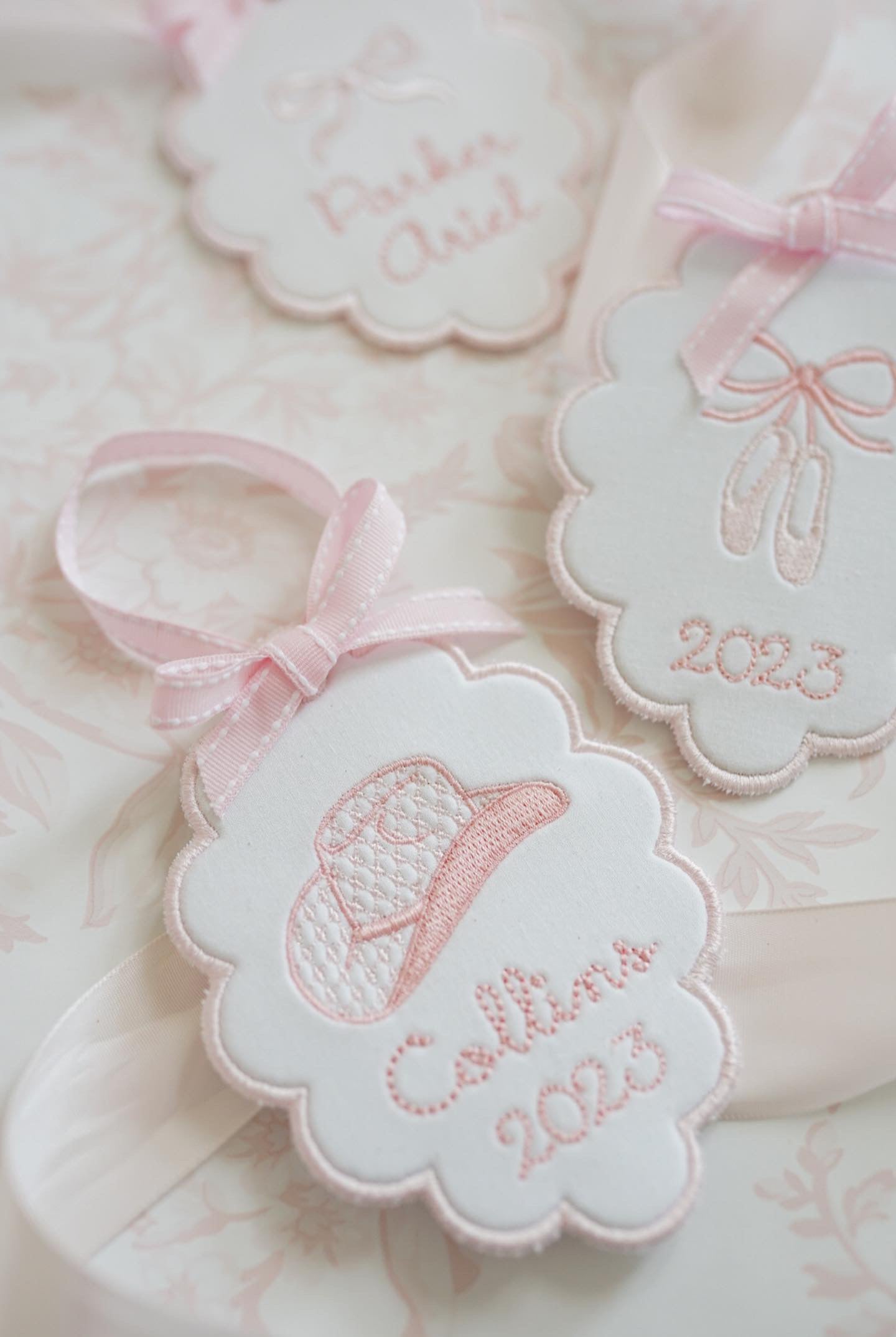 Girls Heirloom Christmas Ornament- Scalloped Oval Shape