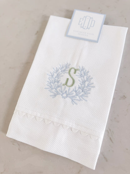 Guest Towel - Scalloped Pique Cotton
