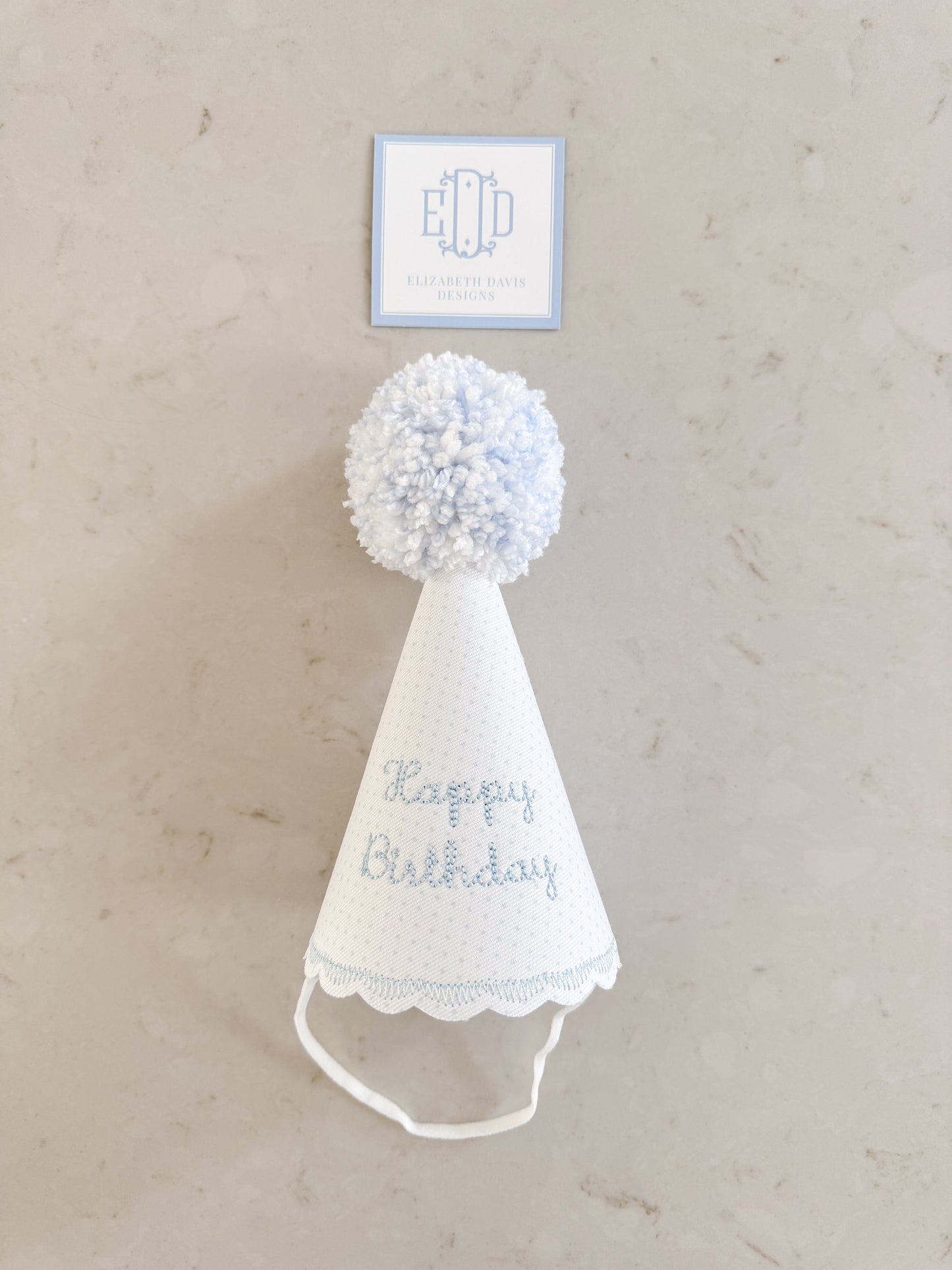 Party Hat- Blue Bitty Dot