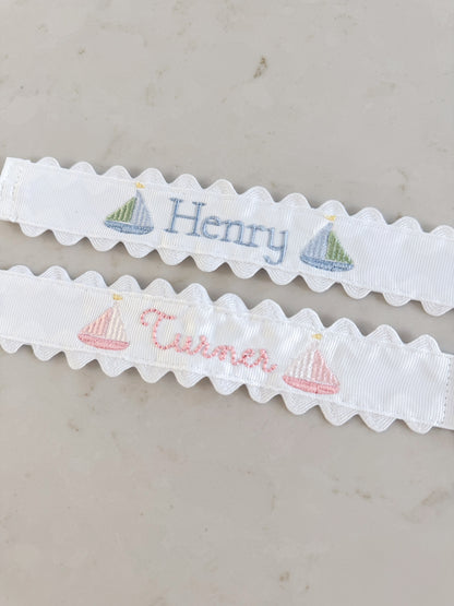 Boys Scalloped Pacifier Clip