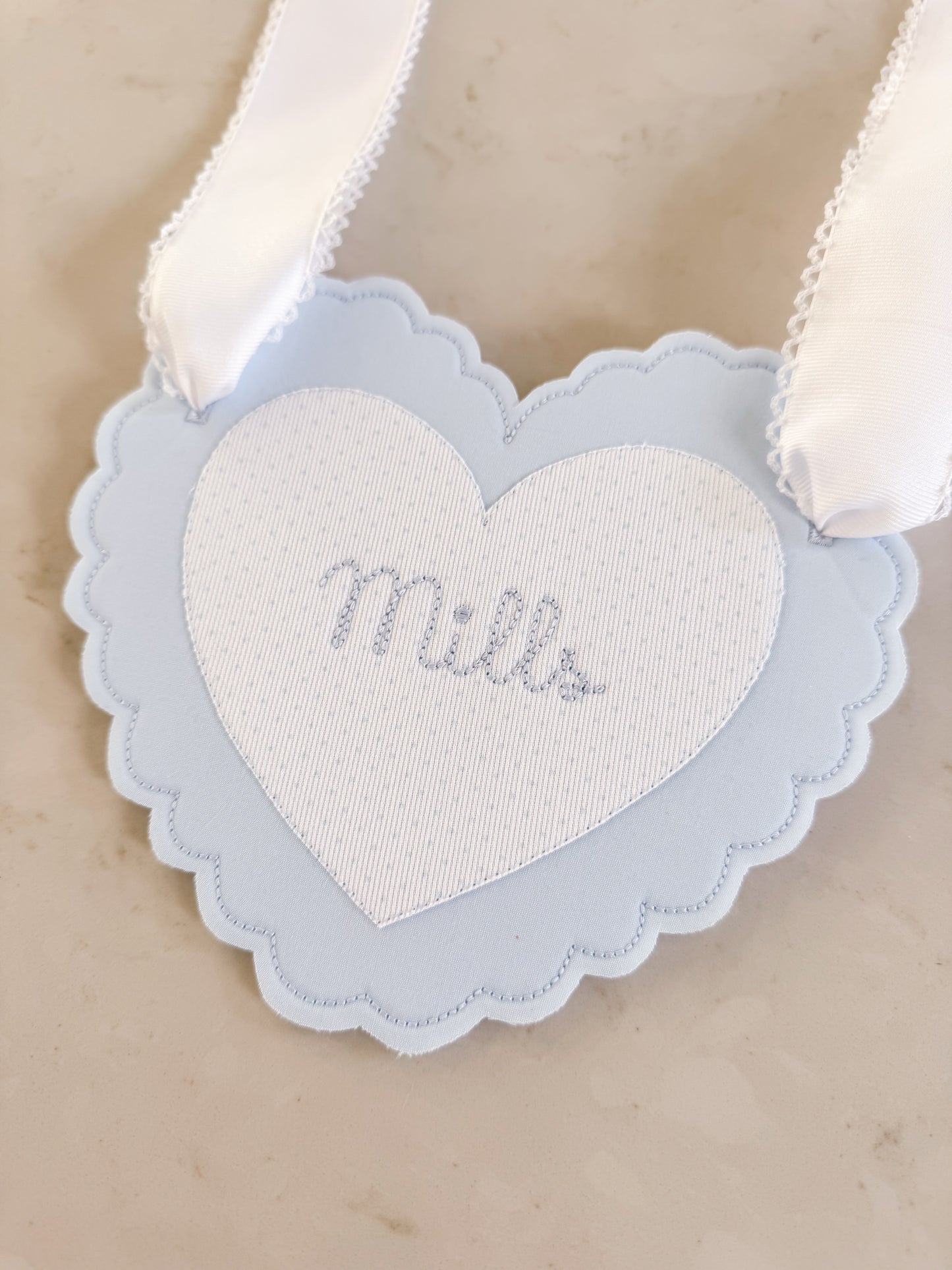 Valentines Scalloped Heart Basket Tag