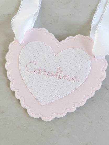 Valentines Scalloped Heart Basket Tag