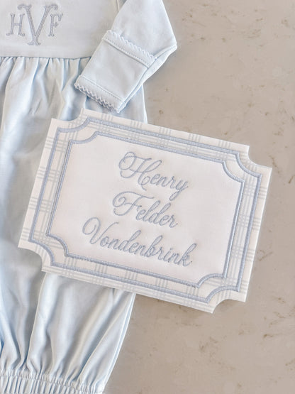 Heirloom Appliqué Name Plaque