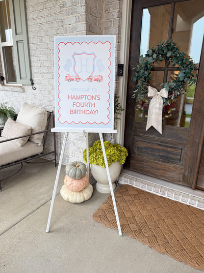 White Wooden Easel for Signs - RENTAL