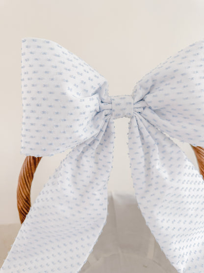 Easter Basket Bow - Blue Swiss Dot
