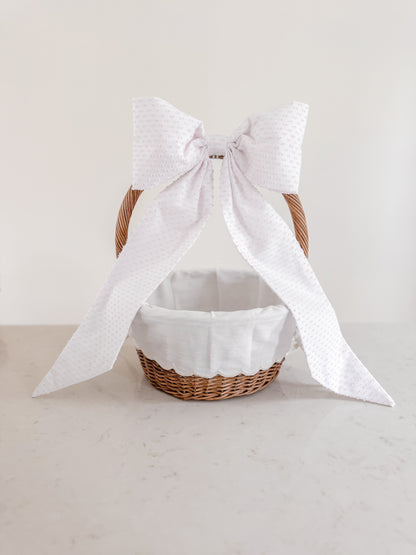 Easter Basket Bow - Pink Swiss Dot