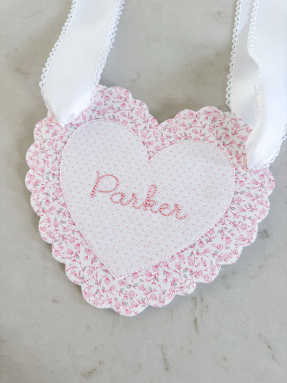 Valentines Scalloped Heart Basket Tag