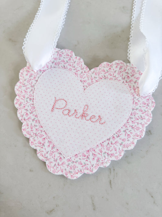 Valentines Scalloped Heart Basket Tag