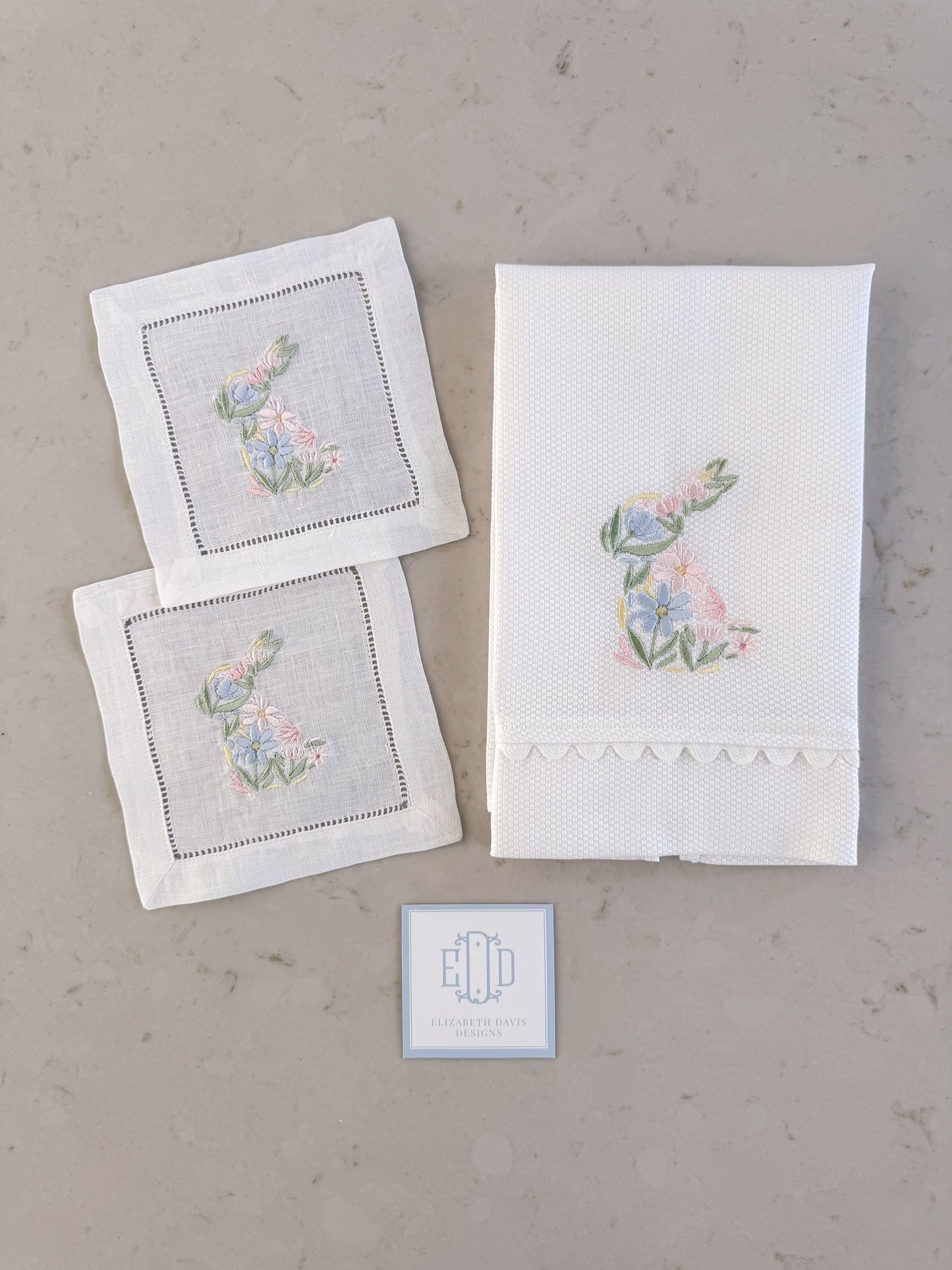 Guest Towel - Scalloped Pique Cotton