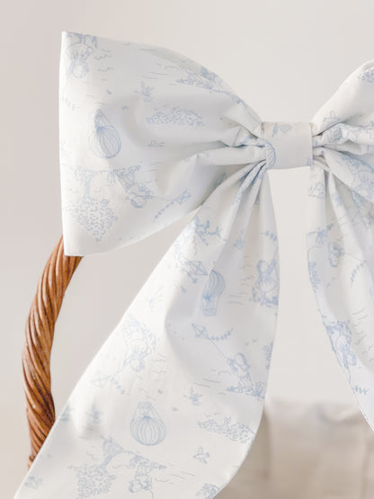 RESTOCK-Blue Toile Bow