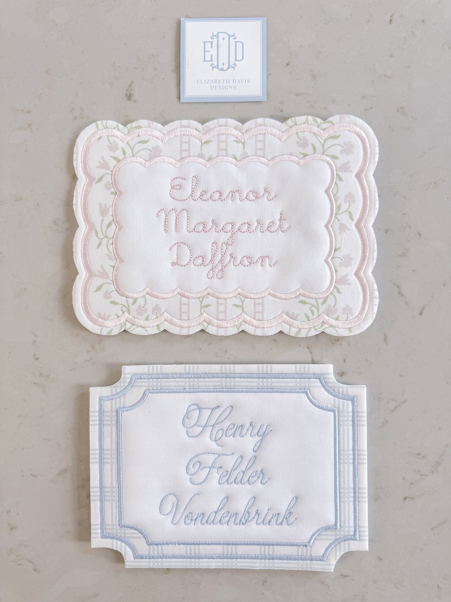 Heirloom Appliqué Name Plaque