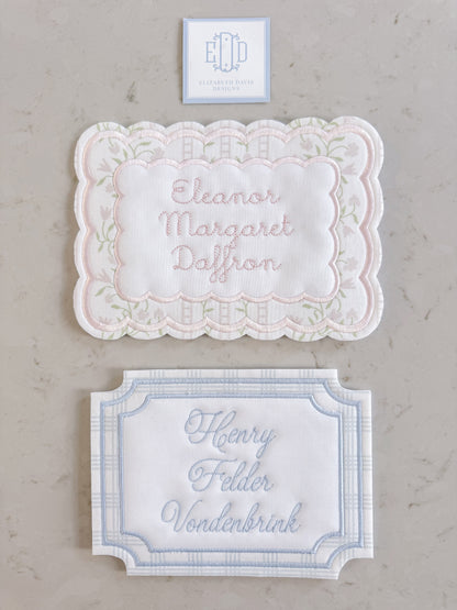 Heirloom Appliqué Name Plaque