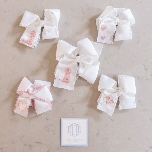 Scalloped Hair Bow- Mini