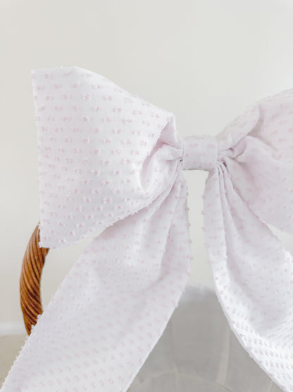Easter Basket Bow - Pink Swiss Dot