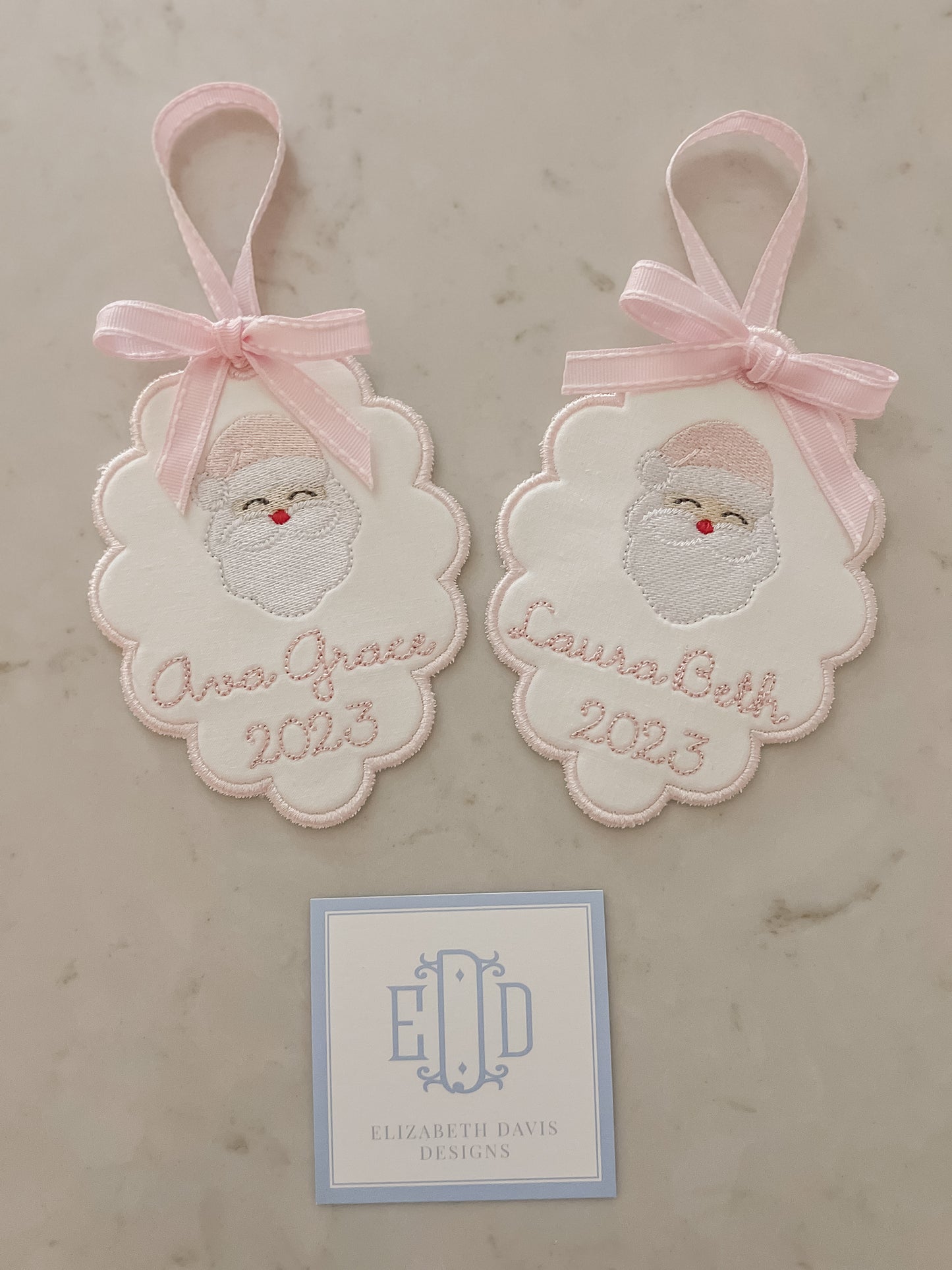 Girls Heirloom Christmas Ornament- Scalloped Oval Shape