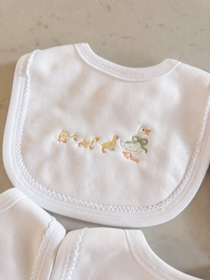Picot Trim Bib + Burp Sets