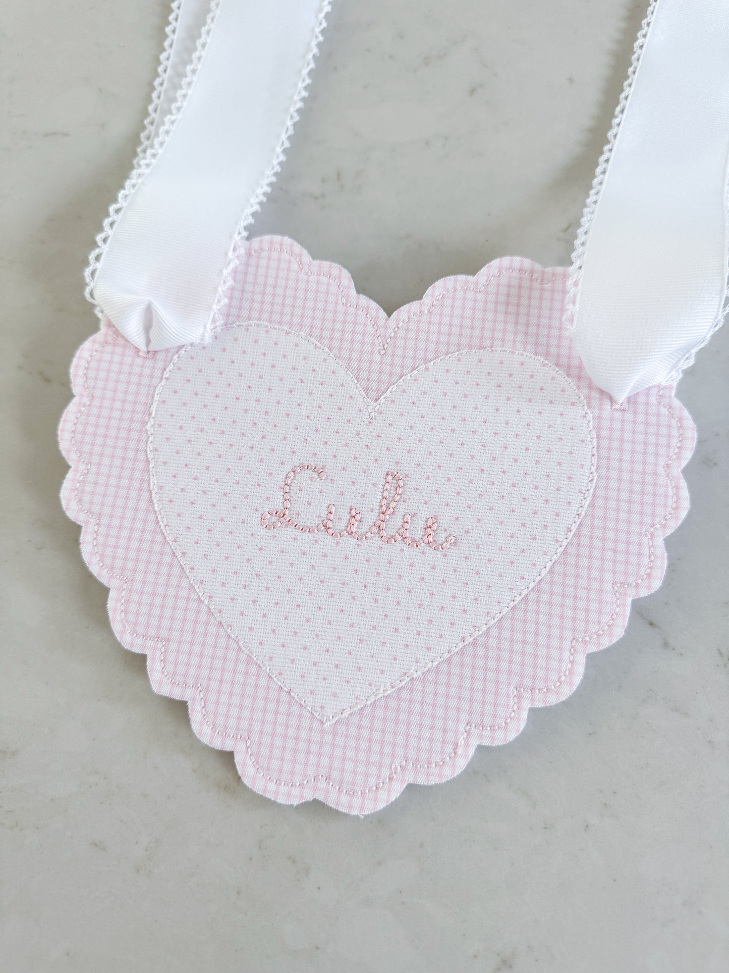 Valentines Scalloped Heart Basket Tag