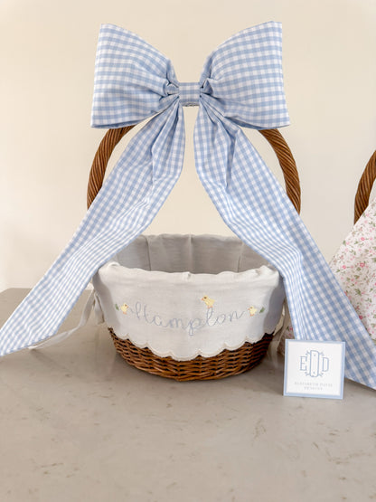 Scalloped Easter Basket Liners - Custom Embroidery with Build Your Own dainty details