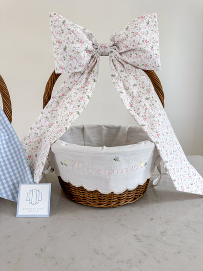 Scalloped Easter Basket Liners - Custom Embroidery with Build Your Own dainty details