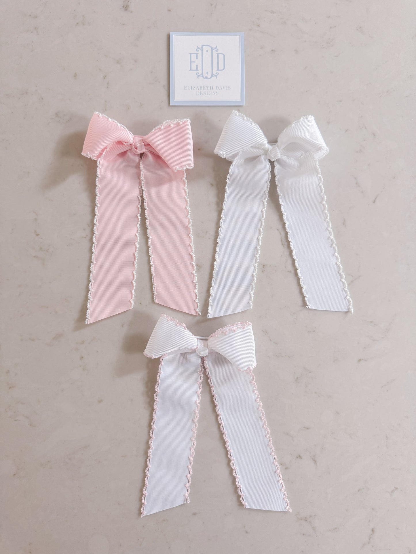 Scalloped Hair Bow- Long
