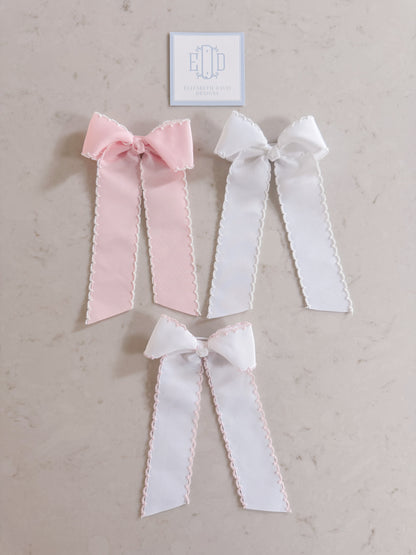 Scalloped Hair Bow- Long