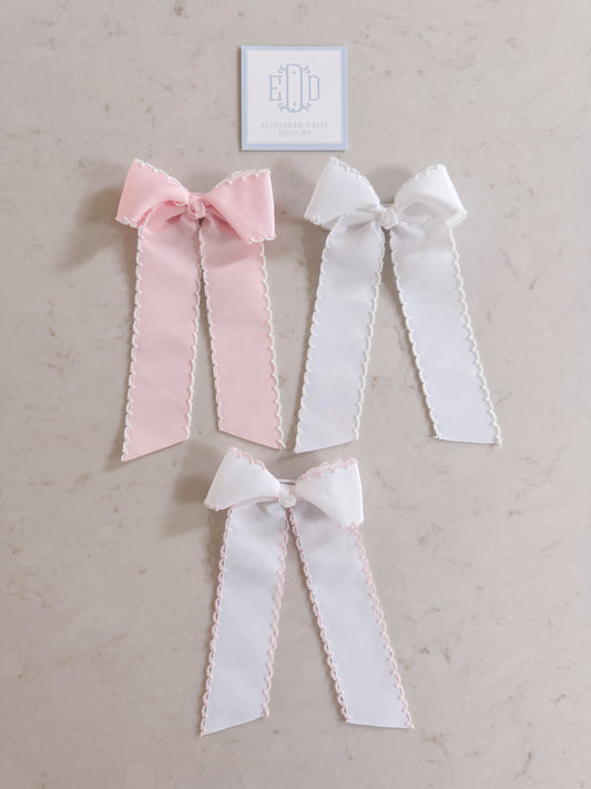 Scalloped Hair Bow- Long