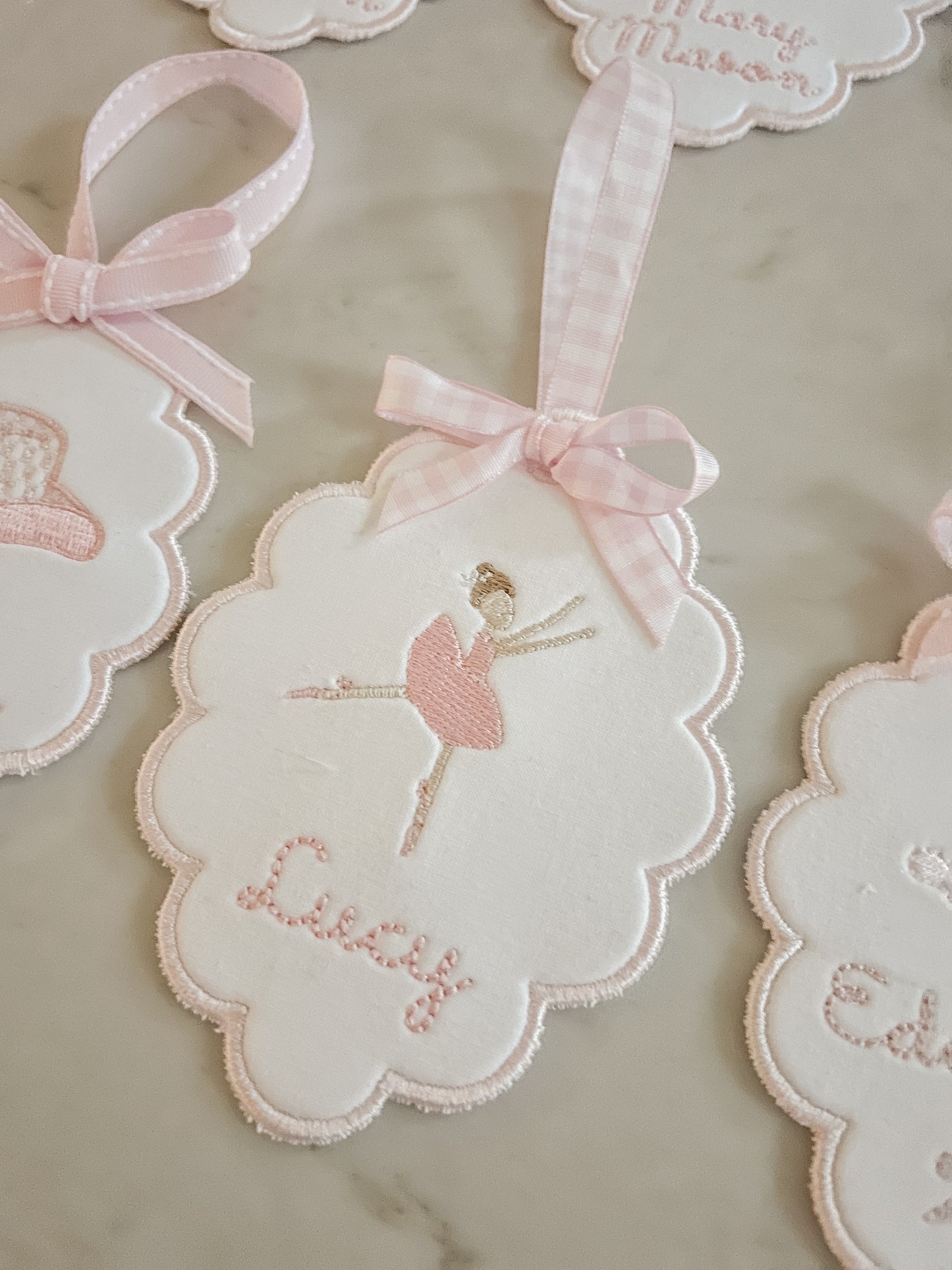 Girls Heirloom Christmas Ornament- Scalloped Oval Shape