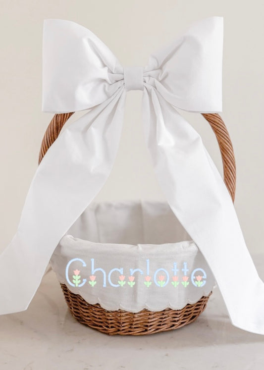 Scalloped Easter Basket Liners - Tulip Name Font